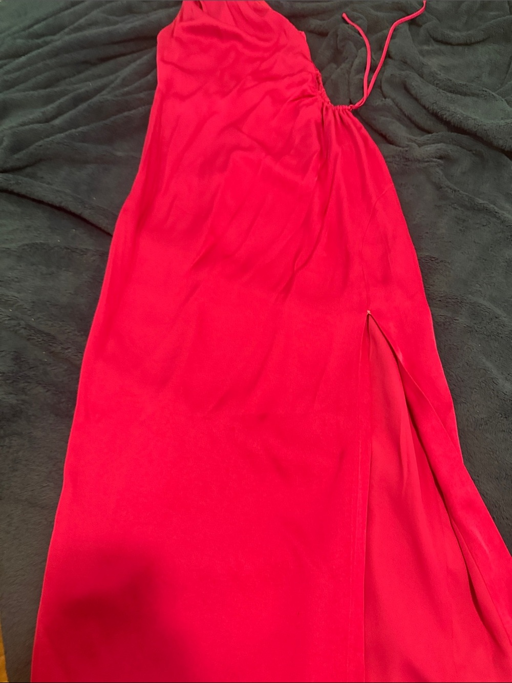 Forever New Vibrant Hot Pink One-Shoulder Maxi dress wirh we’re on 90 Day fiancé